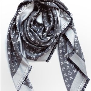 Louis Vuitton Monogram Black Denim Scarf M71378